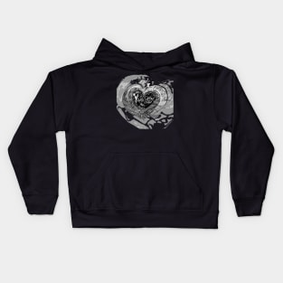 HEART MIX G BLACK Kids Hoodie